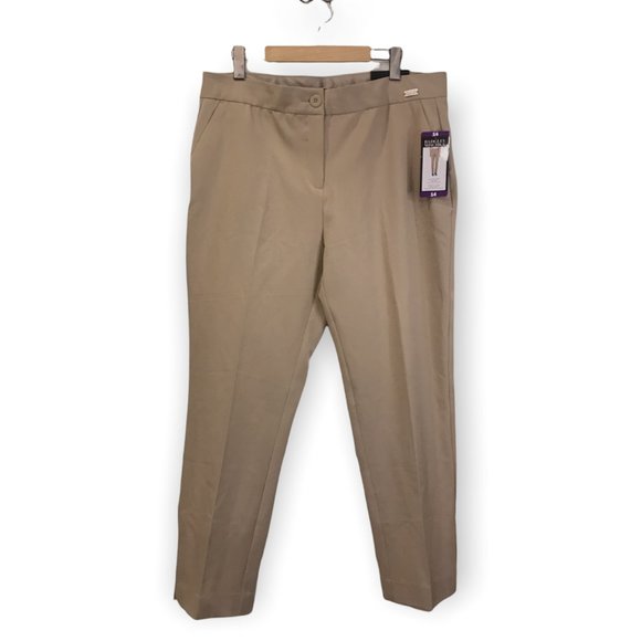 BADGLEY MISCHKA High Rise Light TAN STRAIGHT LEG Dress Pants! Size 14! NWT! - Picture 6 of 7
